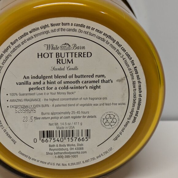 NEW! Bath & Body Works Hot Buttered Rum - 3-Wick Jar Candle - Picture 3 of 3